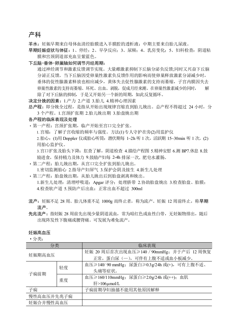 妇产科学-复习资料-医护课栈