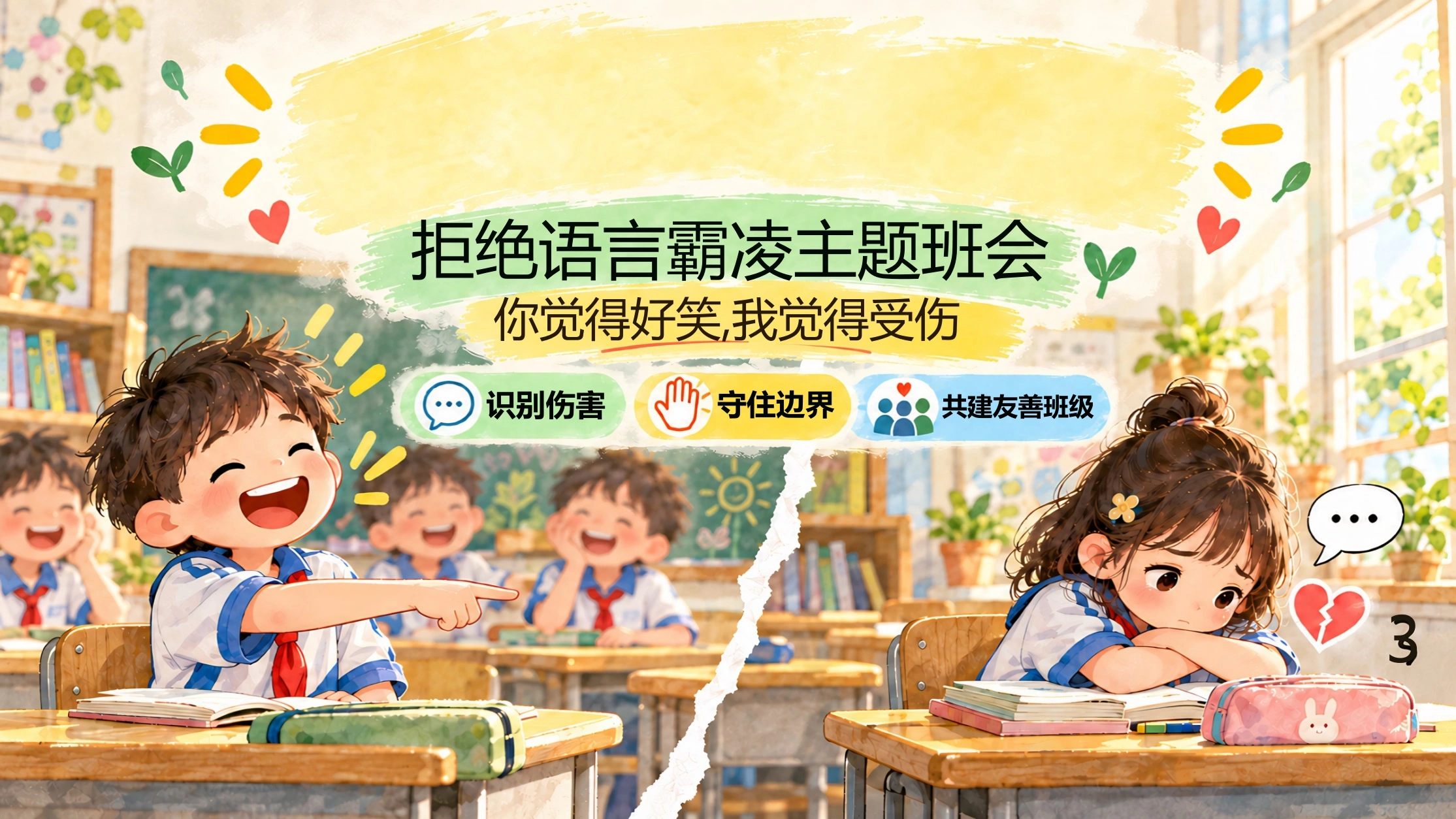 拒绝语言霸凌主题班会_28张图片合集-2pptx.com-医护课栈